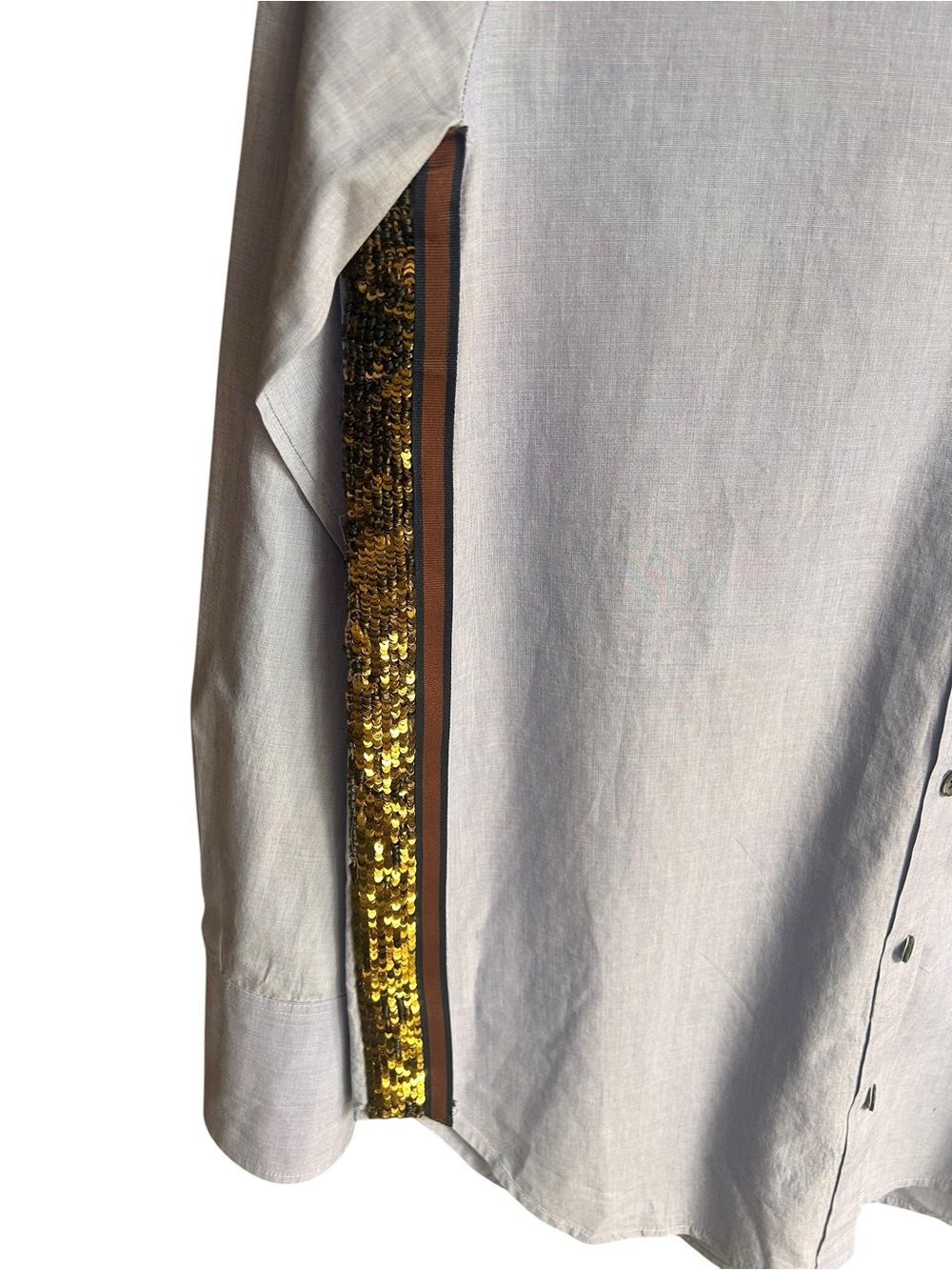 J. Crew sequined stripe oxford button up shirt Size 2 - Picture 7 of 8
